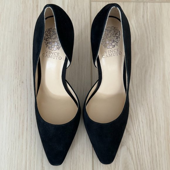NEW in Box (NIB) Vince Camuto Black Suede Faiva Stiletto Pumps 8.5 - Picture 2 of 10